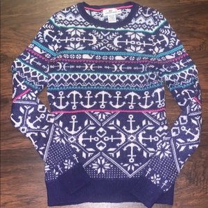 Vineyard Vines Cashmere Anchor Snowflake Sweater